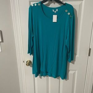 Turquoise new 1x stretchy tunic